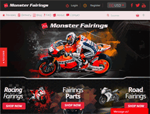Tablet Screenshot of monsterfairings.com